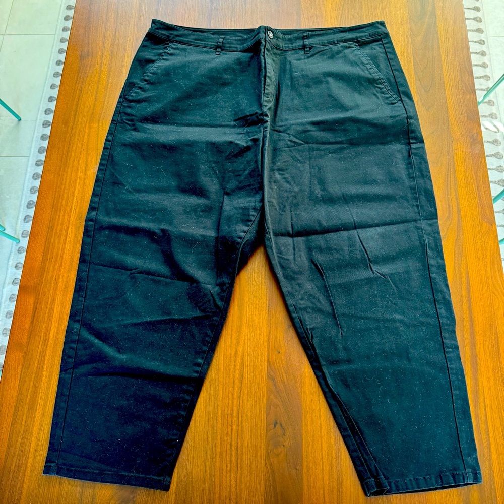 ASOS Men’s Barrel Wide Leg Black Stretch Pants Trousers Big & Tall Size 44 Waist